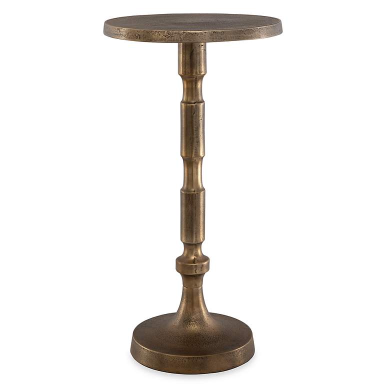 Image 2 Noble Park Astor 12" Wide Antique Brass Drink Table