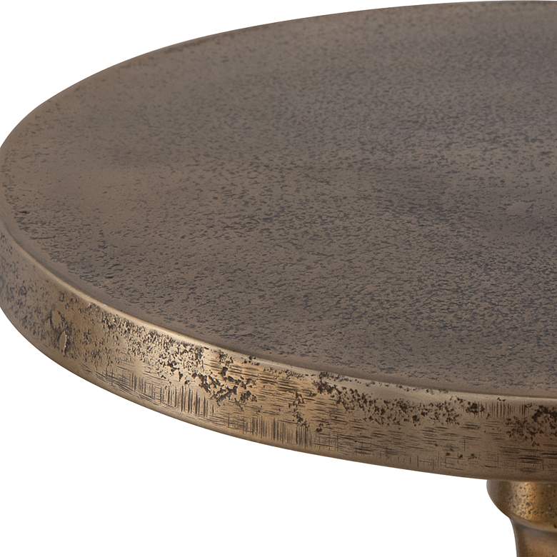 Image 3 Noble Park Astor 12" Wide Antique Brass Drink Table more views