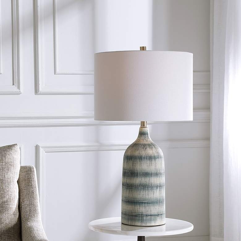 Image 1 Noble Park Austin Blue and White Ceramic Table Lamp