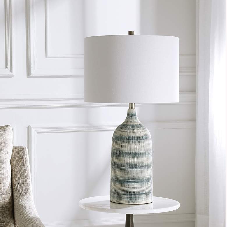 Image 3 Noble Park Austin Blue and White Ceramic Table Lamp more views