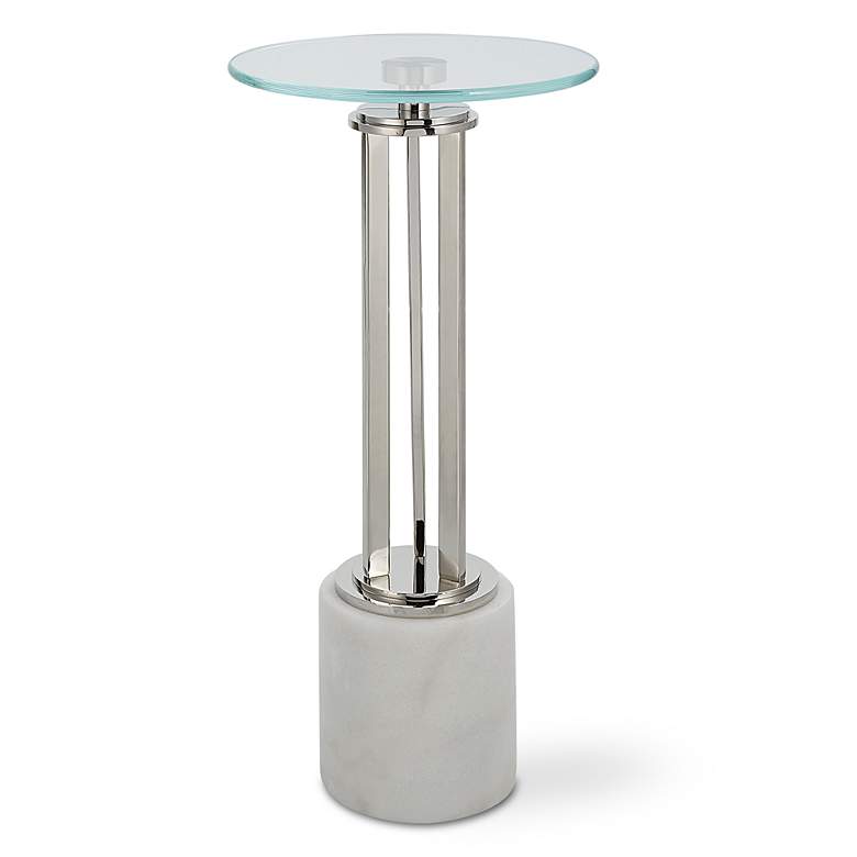 Image 2 Noble Park Ava 11" Wide Silver and White Marble Accent Table