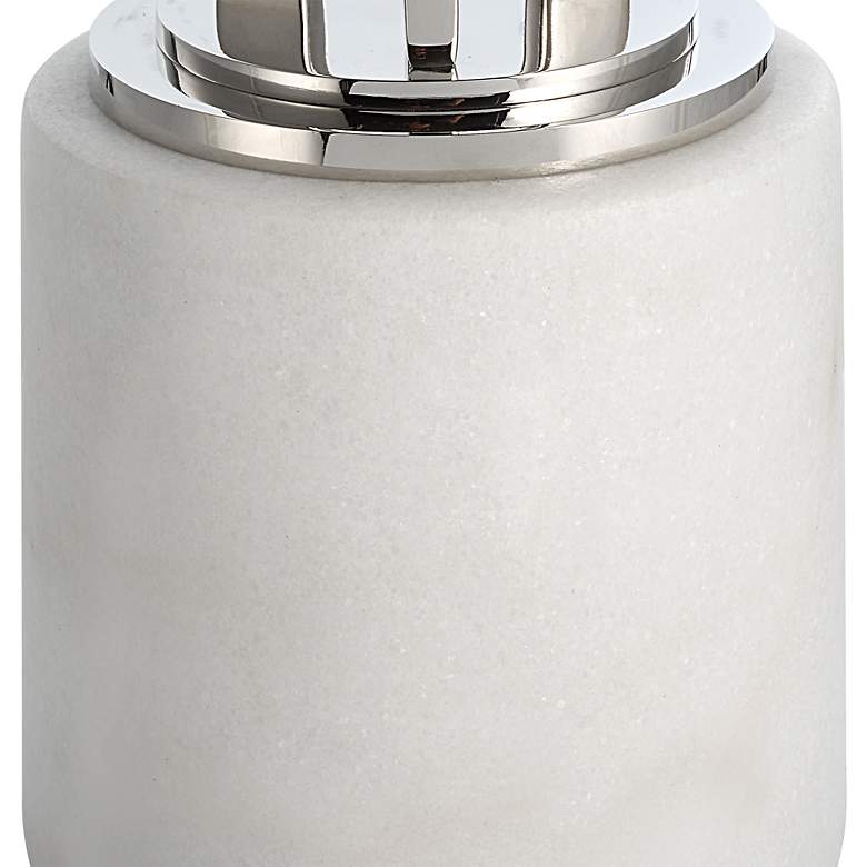 Image 4 Noble Park Ava 11" Wide Silver and White Marble Accent Table more views