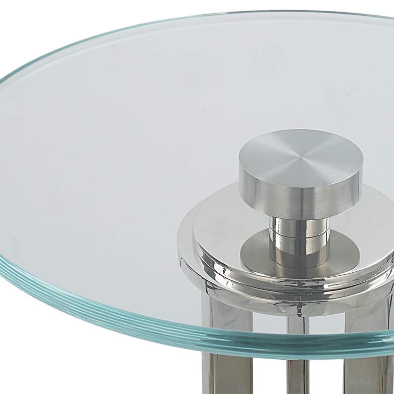 Image 5 Noble Park Ava 11" Wide Silver and White Marble Accent Table more views