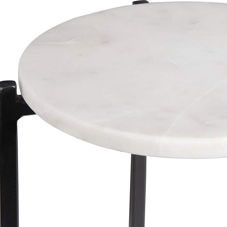 Image 6 Noble Park Ava Black and White Marble Accent Tables Set of 2 more views