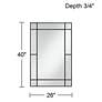 Noble Park Barrett Matte Black 26" x 40" Rectangular Wall Mirror