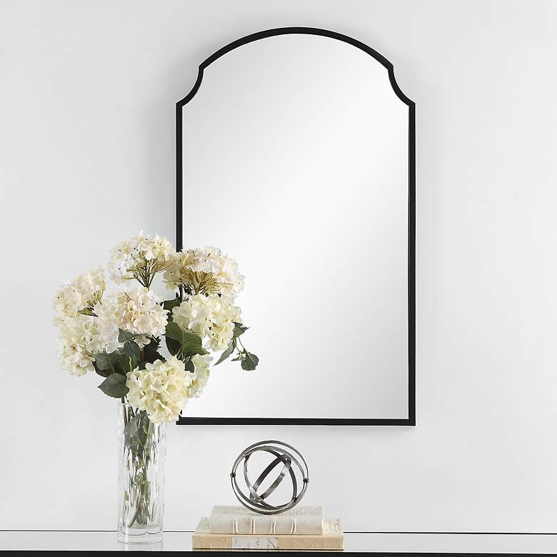 Image 1 Noble Park Belladore Satin Black 21 3/4" x 36" Wall Mirror