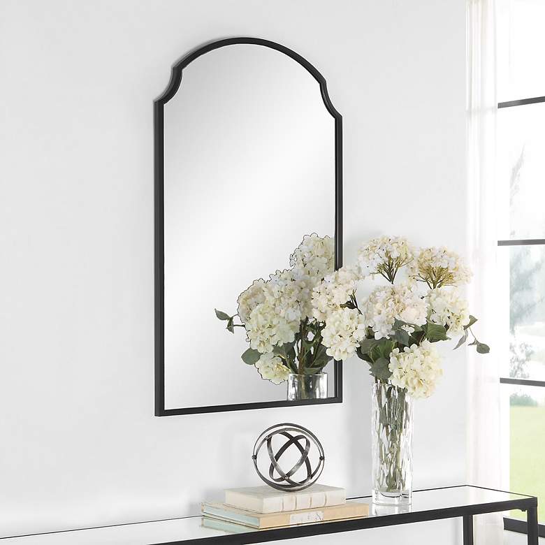 Image 4 Noble Park Belladore Satin Black 21 3/4" x 36" Wall Mirror more views
