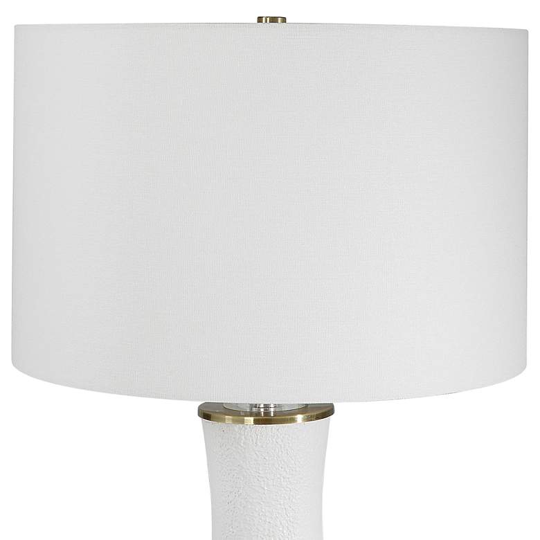 Image 5 Noble Park Bellmead White Ceramic and Brass Table Lamp more views