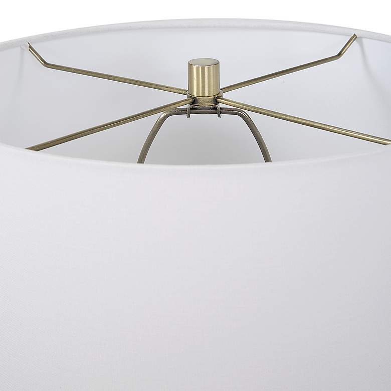 Image 6 Noble Park Bellmead White Ceramic and Brass Table Lamp more views