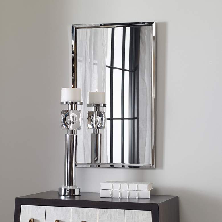 Image 3 Noble Park Berg Stainless Steel 18" x 30" Vanity Wall Mirror more views