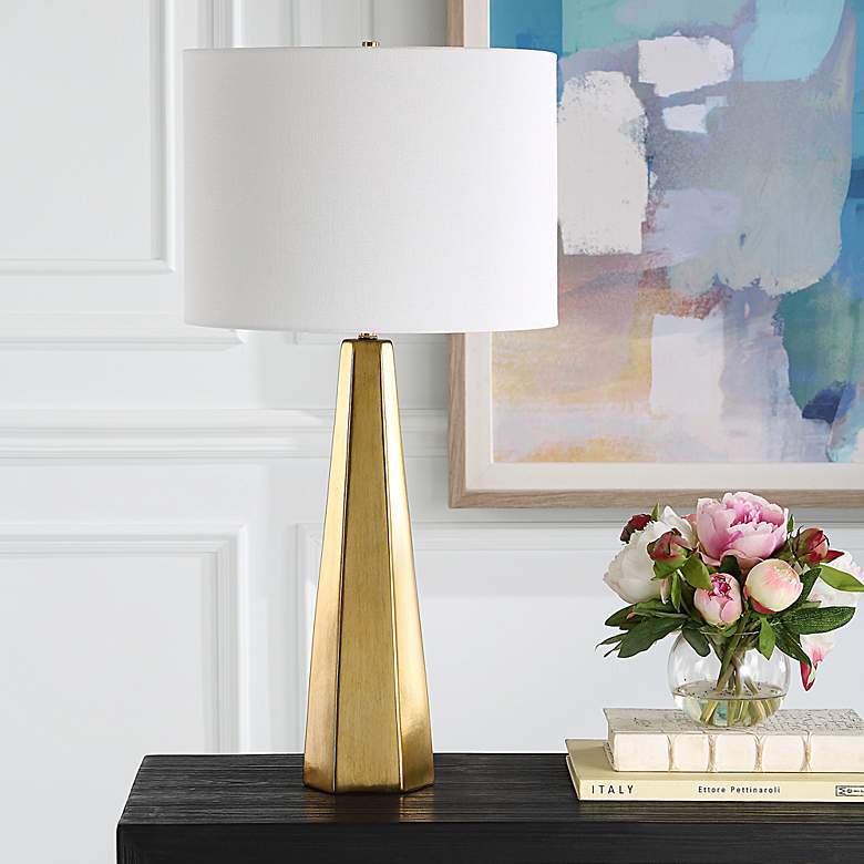 Image 3 Noble Park Bishop Gold Ceramic Table Lamp more views