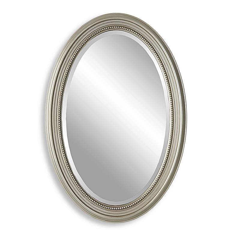 Image 2 Noble Park Byrd Metallic Silver Beaded 21" x 31" Wall Mirror
