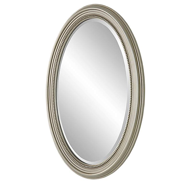 Image 4 Noble Park Byrd Metallic Silver Beaded 21" x 31" Wall Mirror more views