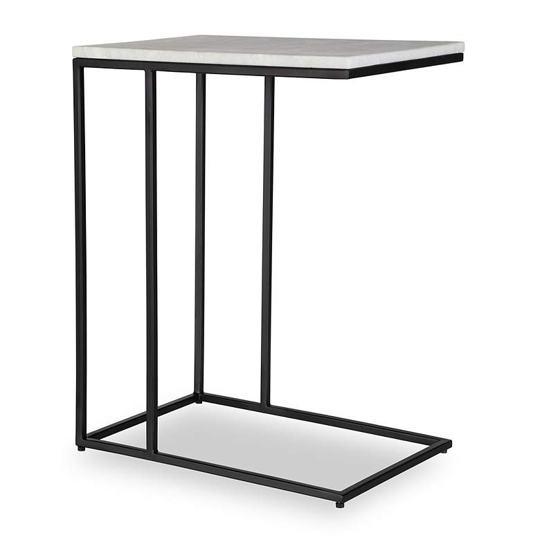 Image 2 Noble Park Calhoun 23"W Black and White Marble Accent Table