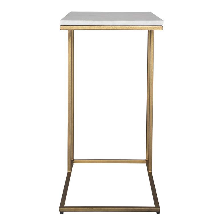 Image 5 Noble Park Calhoun 23"W Brass and White Marble Accent Table more views