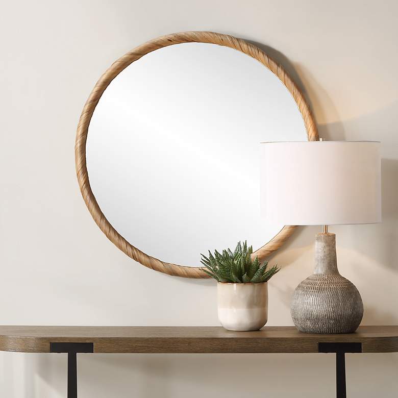 Image 1 Noble Park Calliope Seagrass 31 3/4" Round Wall Mirror