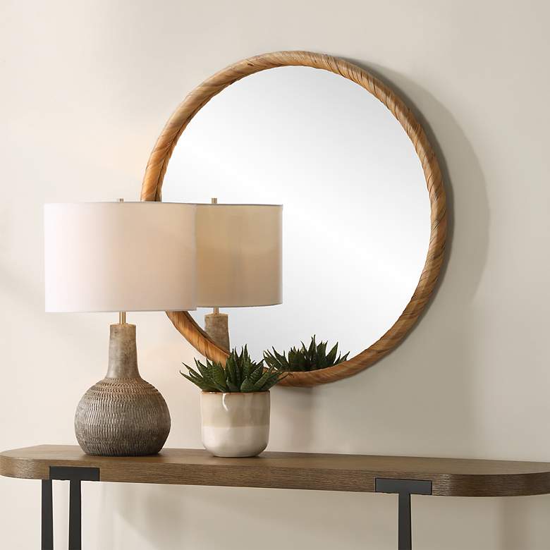 Image 3 Noble Park Calliope Seagrass 31 3/4" Round Wall Mirror more views