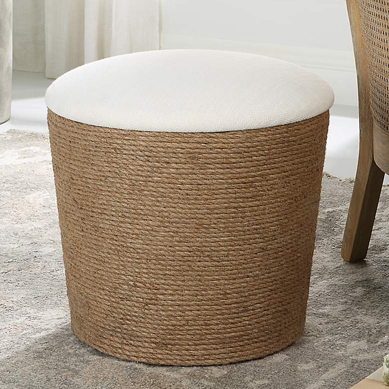 Image 1 Noble Park Camden 18 1/4"W Natural Fiber Rope Storage Stool