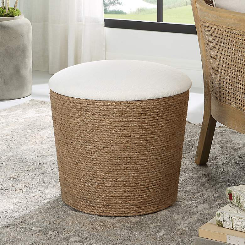 Image 3 Noble Park Camden 18 1/4"W Natural Fiber Rope Storage Stool more views