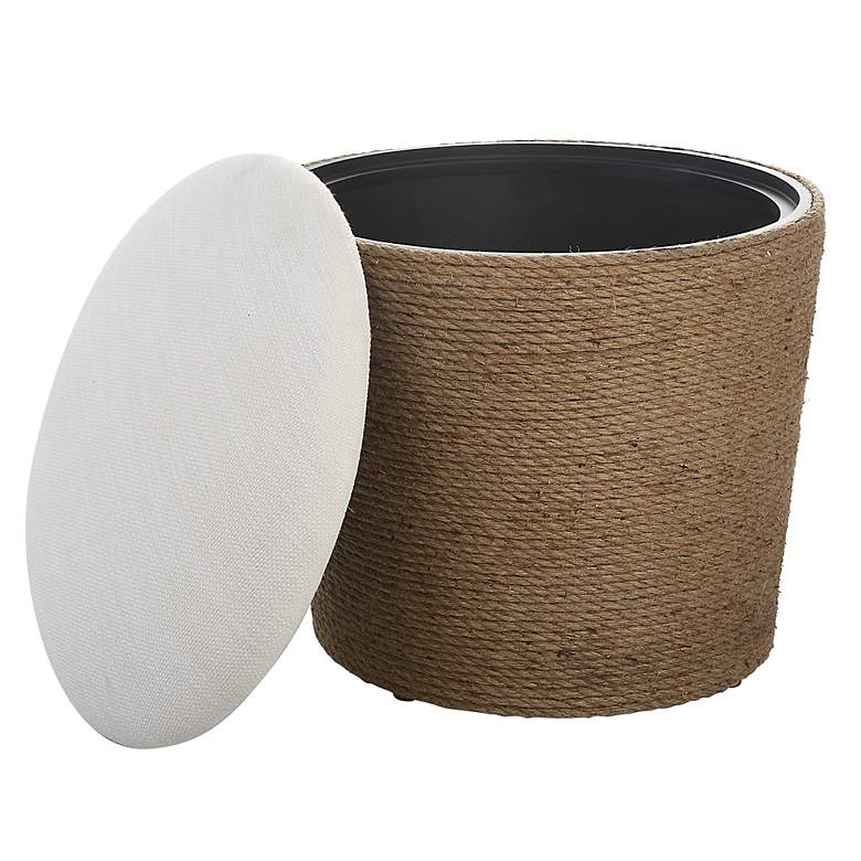 Image 4 Noble Park Camden 18 1/4"W Natural Fiber Rope Storage Stool more views