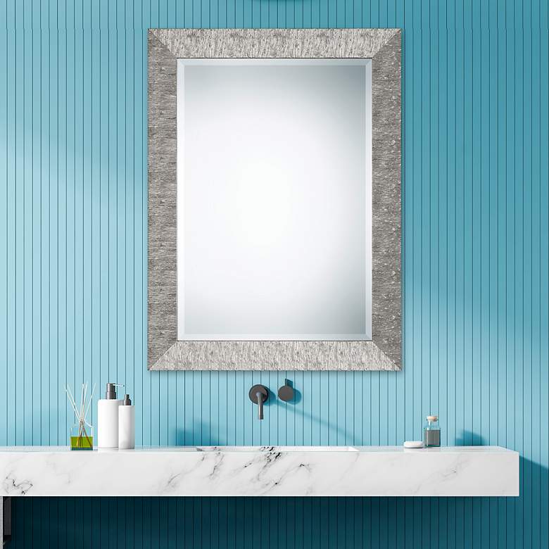 Image 1 Noble Park Canyon Silver 30 1/2" x 40 1/2" Wall Mirror