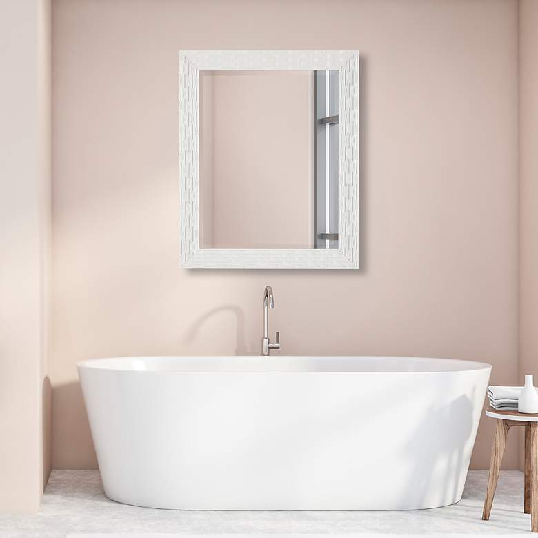 Image 3 Noble Park Ceylon Soft White 27 1/2" x 33 1/2" Wall Mirror more views