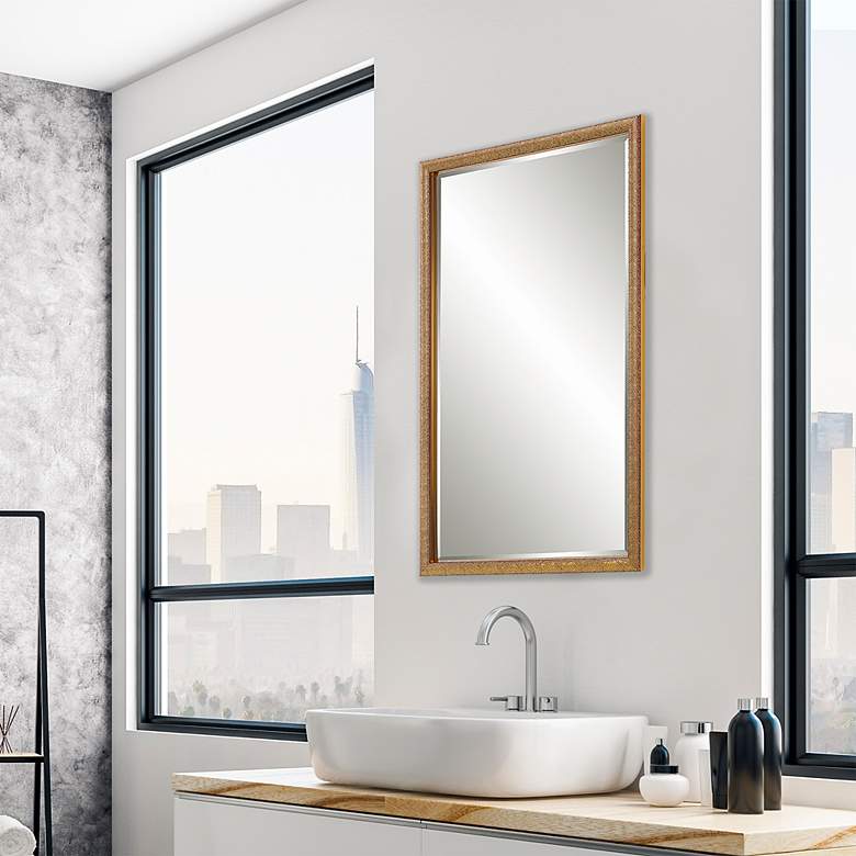 Image 3 Noble Park Coloma 24" x 40" Textured Gold Wall Mirror more views