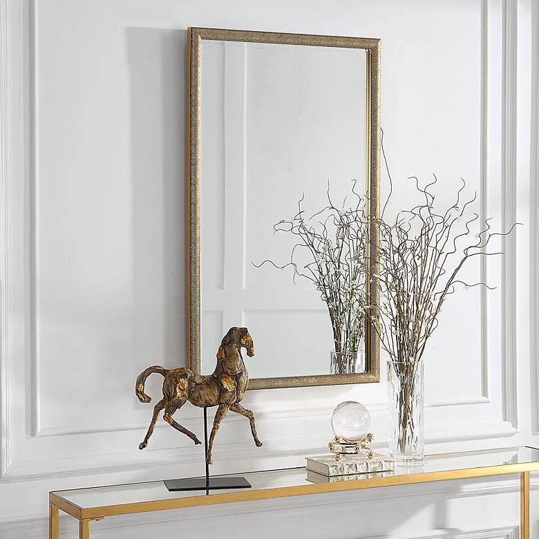 Image 4 Noble Park Coloma 24" x 40" Textured Gold Wall Mirror more views