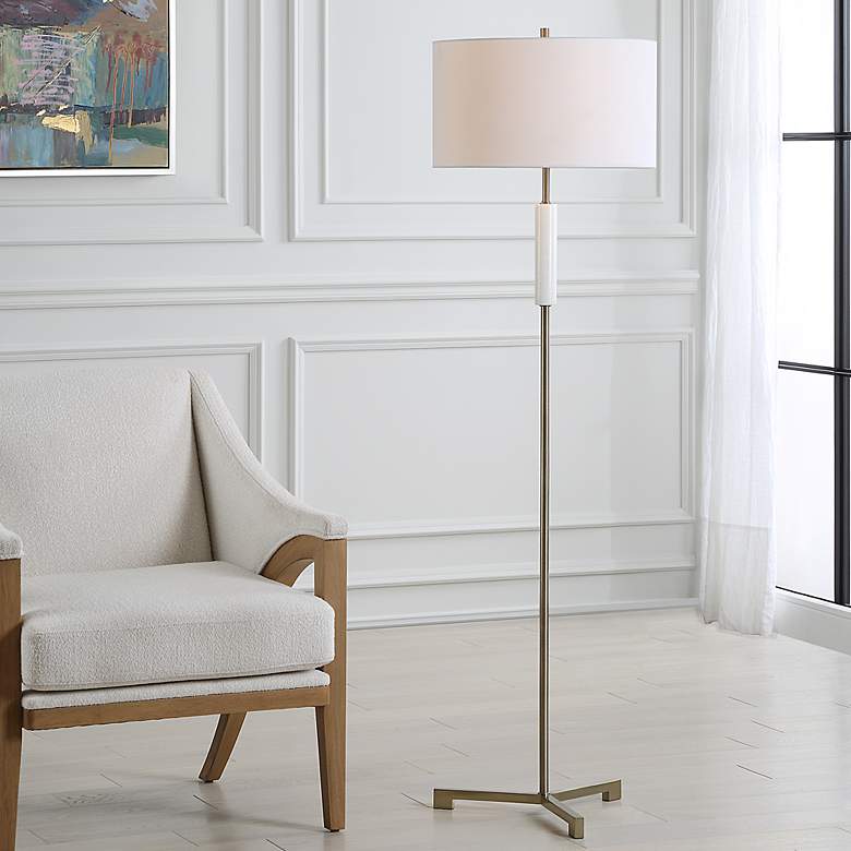 Image 1 Noble Park Cresson Brass Tripod Floor Lamp