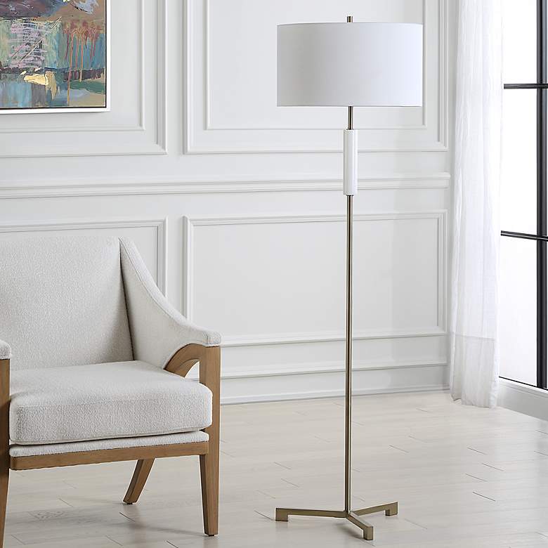 Image 3 Noble Park Cresson Brass Tripod Floor Lamp more views
