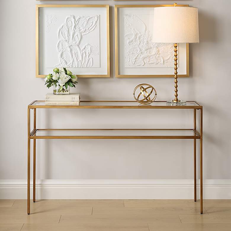 Image 1 Noble Park Crowley 48" Wide Warm Gold Console Table