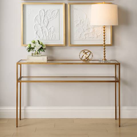 Noble Park Crowley 48" Warm Gold Console Table