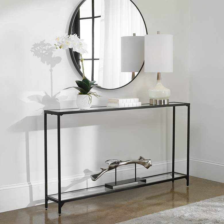 Image 1 Noble Park Dakota 56" Wide Satin Black Console Table