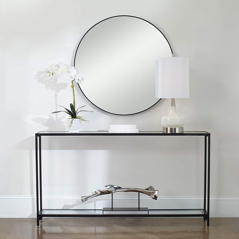 Image 3 Noble Park Dakota 56" Wide Satin Black Console Table more views