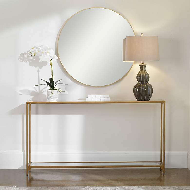 Image 1 Noble Park Dakota 56" Wide Warm Gold Console Table