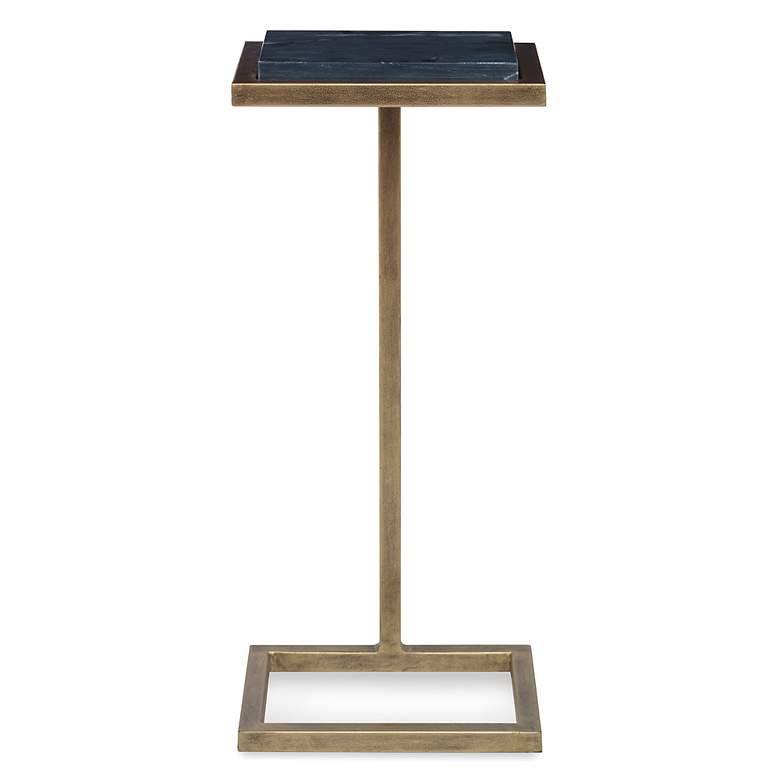 Image 2 Noble Park Dallas 10"W Gold and Black Marble Accent Table