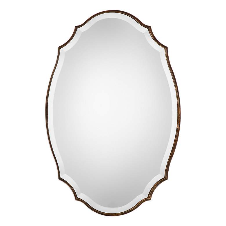 Image 2 Noble Park Davis Antiqued Bronze 20" x 30" Oval Wall Mirror