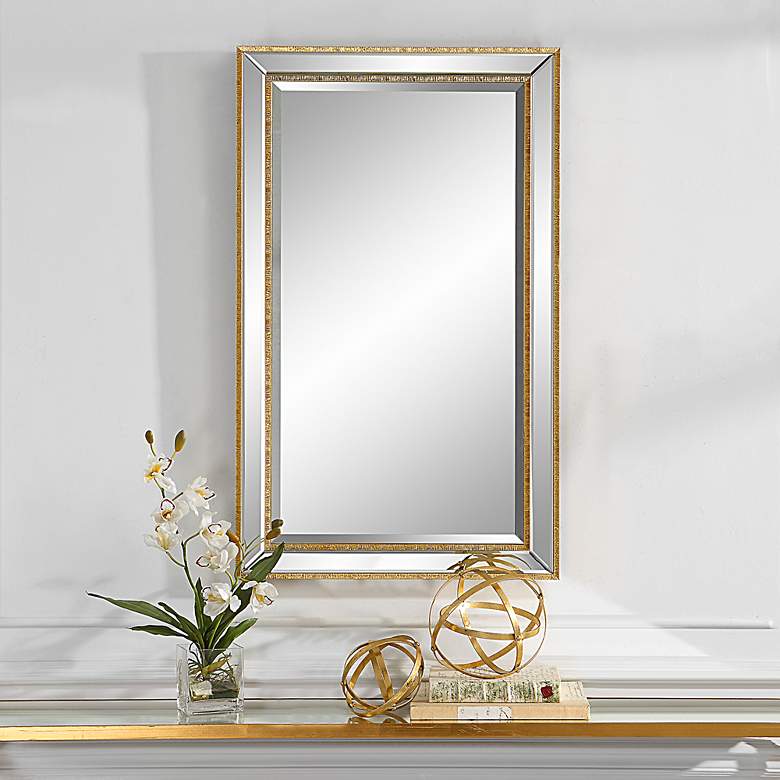 Image 1 Noble Park Dawson Gold 24" x 40" Rectangular Wall Mirror