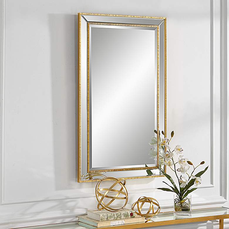 Image 3 Noble Park Dawson Gold 24" x 40" Rectangular Wall Mirror more views