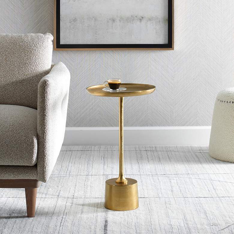 Image 1 Noble Park Desiree 13 1/4" Wide Antique Brass Accent Table