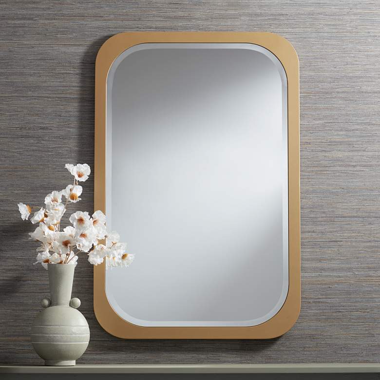 Image 2 Noble Park Devonshire Gold 28" x 42" Rectangular Wall Mirror
