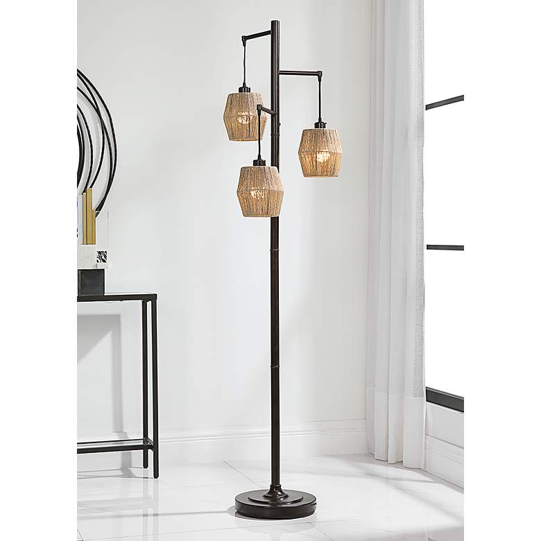 Image 1 Noble Park Donna Bronze Metal 3-Arm Floor Lamp