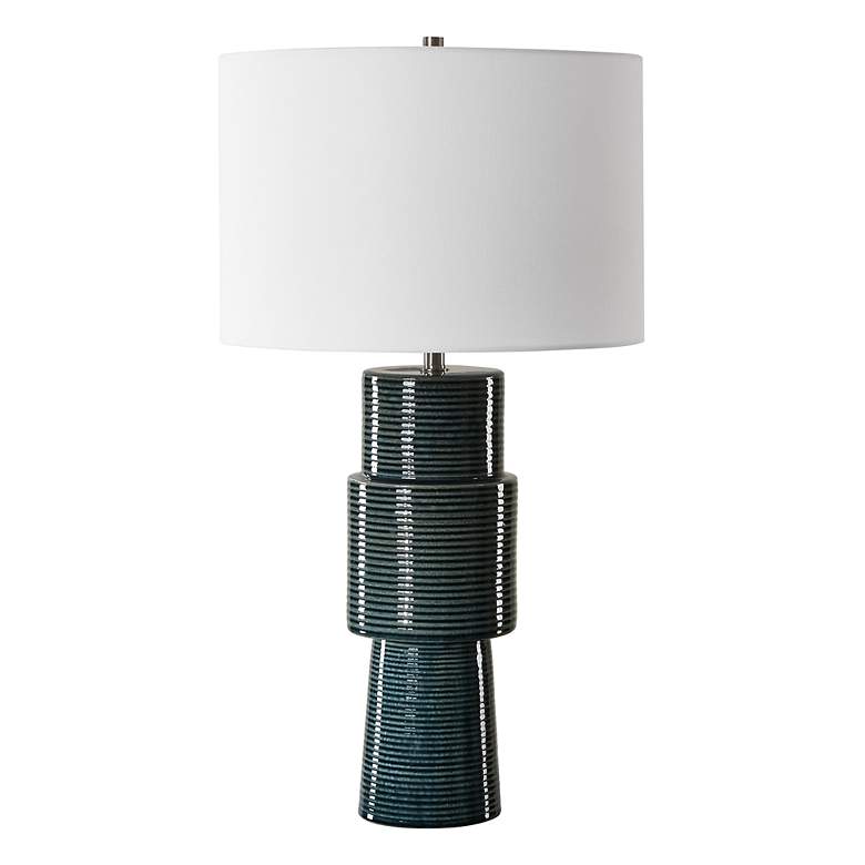 Image 2 Noble Park Electra Teal Ceramic Table Lamp