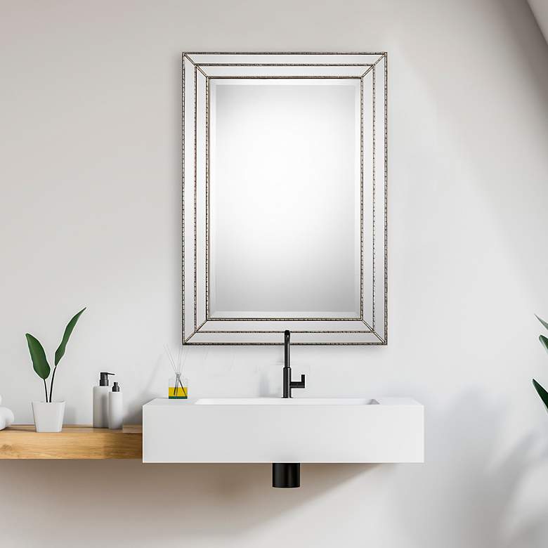 Image 3 Noble Park Elmhurst Metallic Silver 24" x 34" Wall Mirror more views