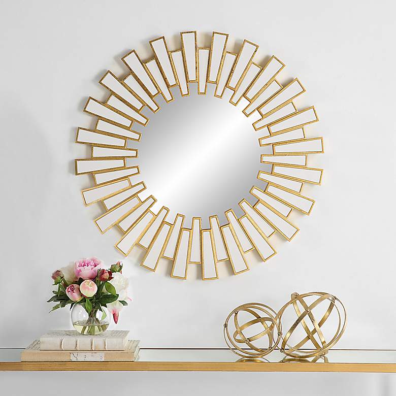 Image 1 Noble Park Evania Gold 30" Sunburst Wall Mirror