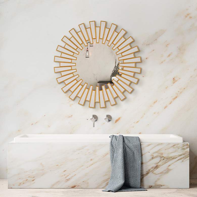 Image 3 Noble Park Evania Gold 30" Sunburst Wall Mirror more views