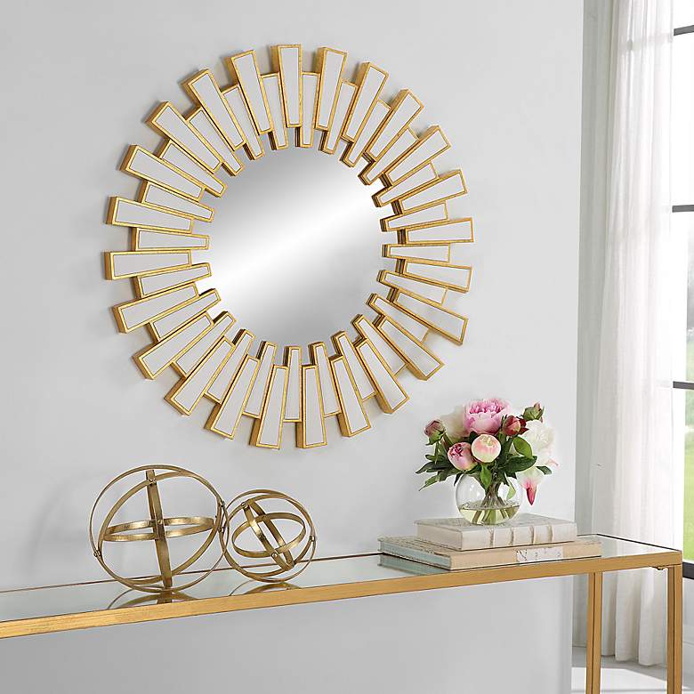 Image 4 Noble Park Evania Gold 30" Sunburst Wall Mirror more views