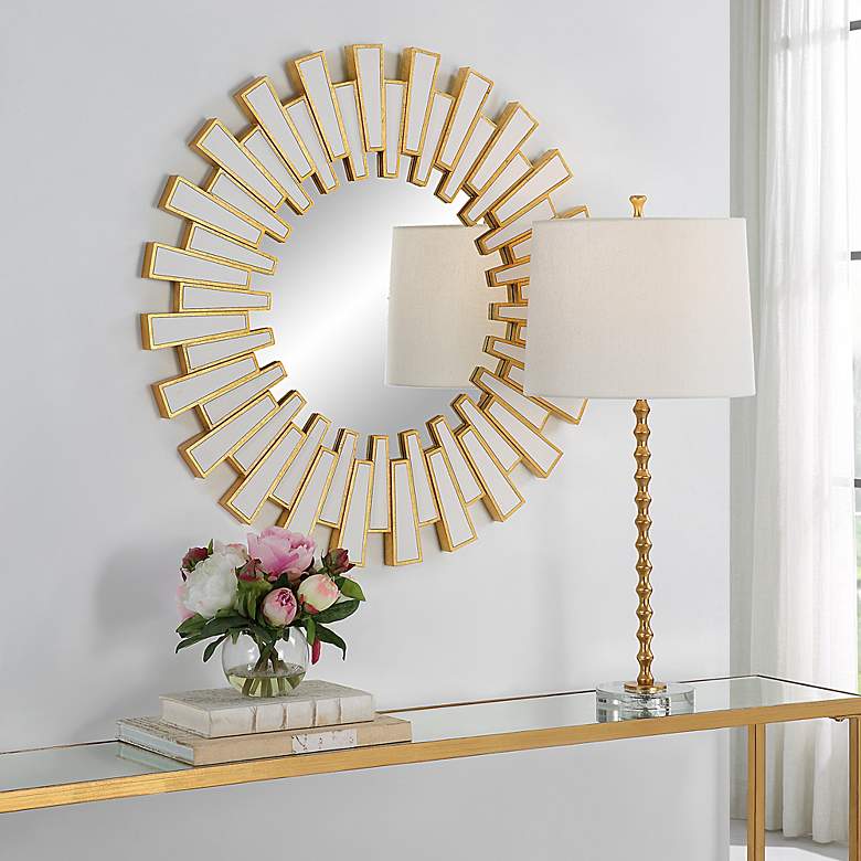 Image 5 Noble Park Evania Gold 30" Sunburst Wall Mirror more views