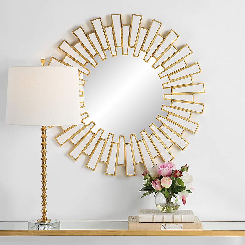Image 6 Noble Park Evania Gold 30" Sunburst Wall Mirror more views