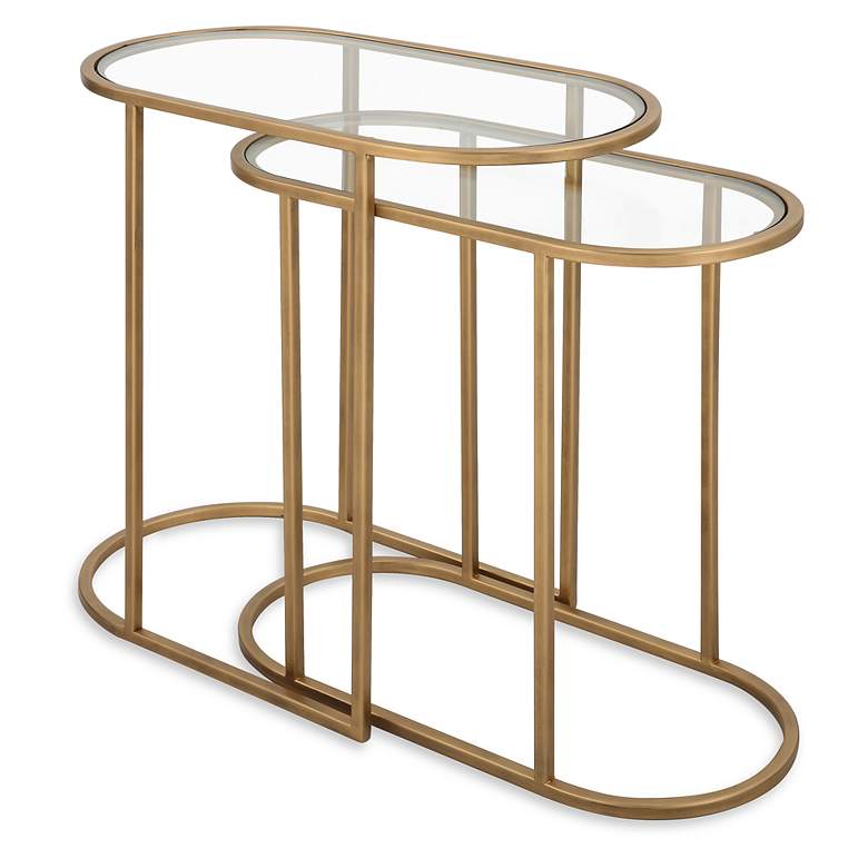 Image 2 Noble Park Evie 24" Wide Brass Nesting Tables Set of 2